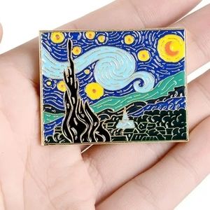 Van Gogh stary sky brooch pin